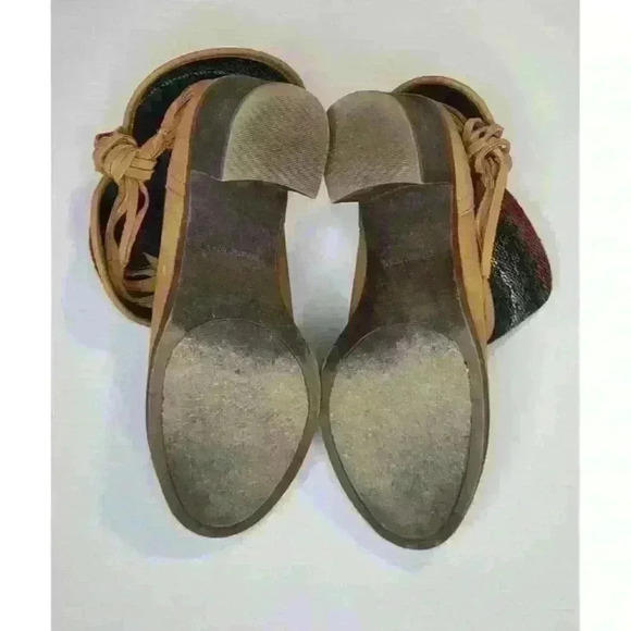 SUGAR Tan Faux Suede Leather Fabric Southeastern Colors Chunk Heel Booties 7.5 - Picture 6 of 8